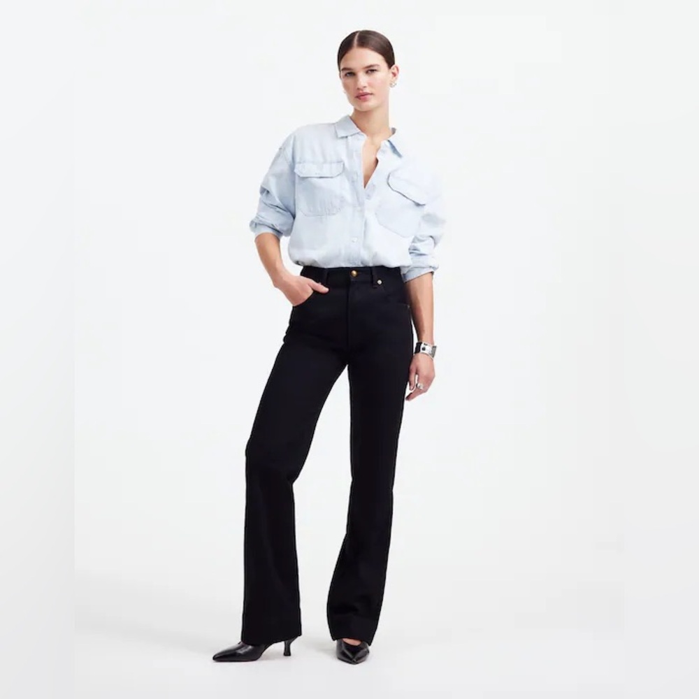 NWT Madewell Alexa Chung Alexa Dream Jean in Outridge Wash size 26 black jeans